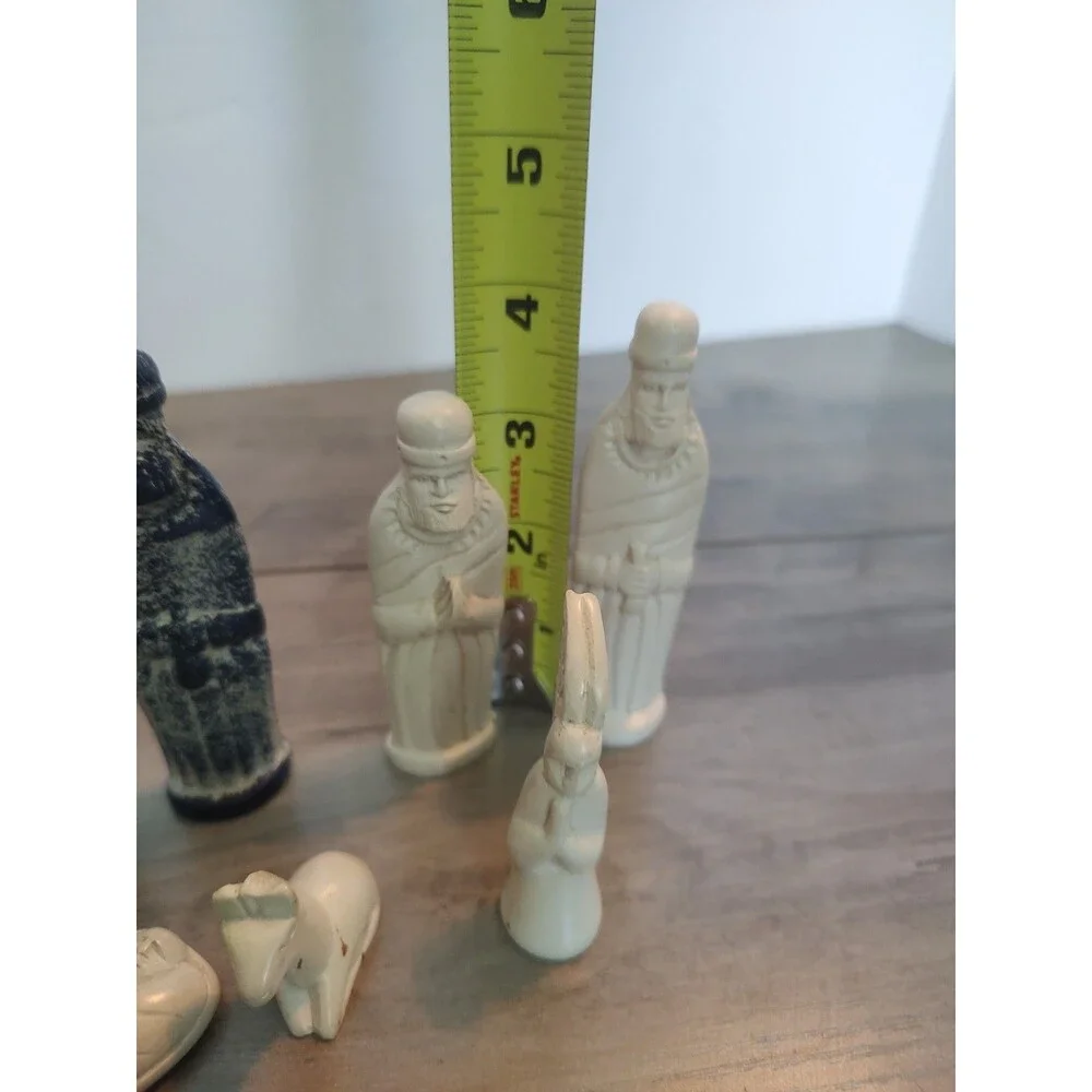 12 Piece Soap Stone Nativity Set Hand Carved African Folk Art Christmas